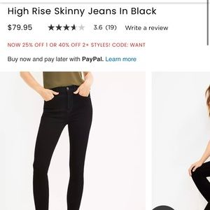 New with tags in package Loft black jeans